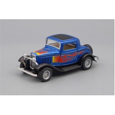 Машинка Kinsmart FORD 3-Window Coupe (1932), blue metallic / black