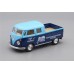 Машинка Kinsmart VOLKSWAGEN Bus Double Cab Pickup Delivery Services (1963), light blue / dark blue