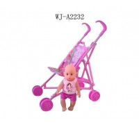 Пупс в наборе с коляской (Китай, 20265)