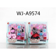 Набор аксессуаров и одежды для куклы высотой 29 см 2 шт (платье, обувь, сумочки) (Китай, 2212-A)