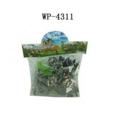 Солдатики пластмассовые в наборе с аксессуарами, 21 шт, в пакете, 19х18х6см (Китай, 5508J)