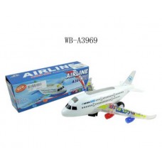 Самолет эл/мех со световыми и звуковыми эффектами 22.5x6.5x8см (Китай, A380-300)
