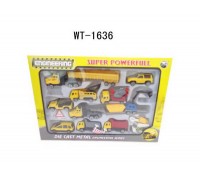 Набор строительной техники, металл, 14 предметов,32x3,5x32см (Китай, BA-60192A)