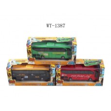Автобус металлический, инерционный, со световыми и звуковыми эффектами  в коробке 27,5х11,5х8,5 см (Китай, JY777/888/999)