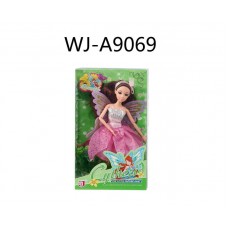 Кукла-фея, 16x6x32см в наборе: 2 заколки, лужайка (Китай, QJ029D)