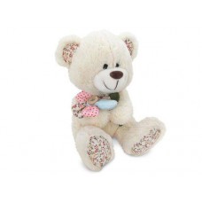 Медвежонок с декоративным цветком музыкальный 22 см, звук "Ах, как я тебя люблю" (LAVA, Л1144-no)