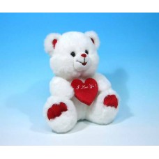 Медведь белый с сердцем малый музыкальный 25 см (LAVA, Л284А)