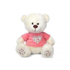 Медвежонок Сэмми в кофточке с декоративным сердечком музыкальный 18 см, звук "Возьми меня на ручки" (LAVA, Л8733J)