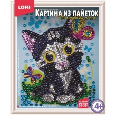 Картина из пайеток Мечтающий котенок (ЛОРИ, Ап-013)