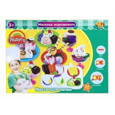 Набор Масса для лепки. Магазин мороженого: 6 баночек разных цветов с тематическими аксессуарами, 22 предмета (MERX Limited, 28858)