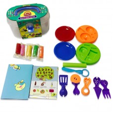 Набор Масса для лепки. 5 разноцветных баночек с тематическими аксессуарами, 18 предметов, в чемоданчике (MERX Limited, 78429)