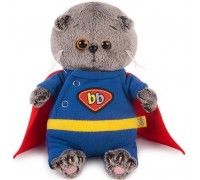 Мягкая игрушка BUDI BASA Кот Басик BABY в костюме супермена, 20 см