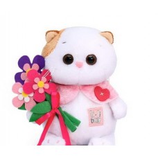 Мягкая игрушка BUDI BASA Кошка Ли-Ли BABY с цветами из фетра 20 см