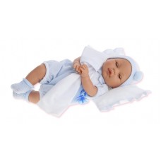 1444B Кукла-младенец Antonio Juan Габи в голубом, с открывающимися глазами, плачет 37см