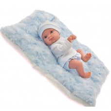 3903B Кукла-младенец Antonio Juan Пепита на голубом одеяле, 21 см.