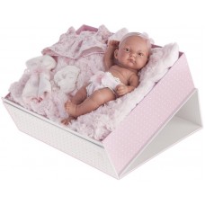 4068P Кукла-младенец Antonio Juan Карла в чемодане, розовом 26см.