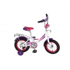 Велосипед детский «MUSTANG» , размер колес 12 дюймов, цвет бело-фиолетовый