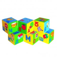 Кубики "Мякиши" ( Умная Азбука) 6 кубиков 15х15см (Мякиши, 206м)