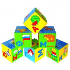 Кубики "Мякиши" (Азбука в картинках) 6 кубиков 8х8 см (Мякиши, 207м)