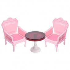 Гостиная. Кресла со столиком для куклы, розовые 22х3х23 см.