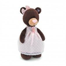 Медведь девочка Milk стоячая в платье с брошью 30 см (ORANGE, M5046/30)