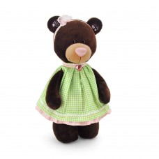 Мягкая игрушка Медведь девочка Milk стоячая в платье в клеточку 30 см (ORANGE, M5051/30)