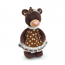 Мягкая игрушка Медведь девочка Milk стоячая в платье в горох 30 см (ORANGE, M5052/30)