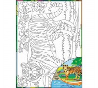 Набор для творчества Холст для рисования с красками "Большой тигр" 30x40см