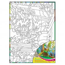 Набор для творчества Холст для рисования с красками "Медведи в лесу" 30*40см (Рыжий Кот, Х-0335)