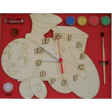 Часы с циферблатом под роспись "Паровозик" с красками