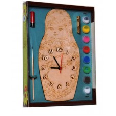 Часы с циферблатом под роспись "Матрешка" с красками (ТД Бэмби, ДНИ125)