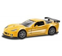 Машина металлическая RMZ City 1:32 Chevrolet Corvette C6-R, желтый цвет, двери открываются