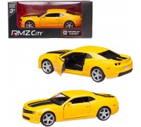 Машина металлическая RMZ City 1:32 Chevrolet Comaro 2010, желтый матовый цвет, двери открываются