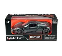 Машина металлическая RMZ City 1:32 Porsche 918 Spyder, инерционная, черный матовый цвет (UNI-FORTUNE Toys Industrial Ltd., 554030M)