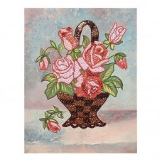 Мозаика из пайеток на холсте "Букет роз"