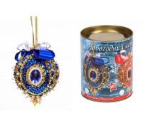 Шар новогодний из пайеток "Александр Суворов" синий