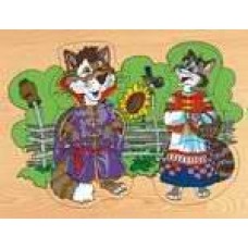 Рамка-пазл "Кот и кошка" (Wooden Toys, D124)
