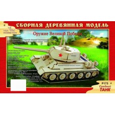 Модель деревянная сборная "Средний танк" (Китай) (Wooden Toys, P175)