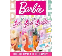 Набор косметики для девочек Barbie Косметичка помада-фейсглиттер-тени Тон холодный