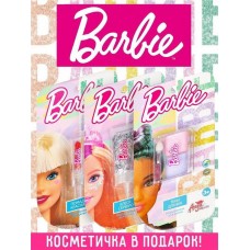 Набор косметики для девочек Barbie Косметичка помада-фейсглиттер-тени Тон холодный