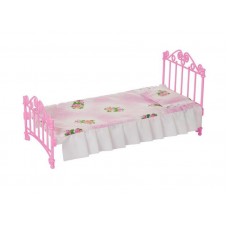 Кроватка розовая с постельным бельем (в пакете п/п)