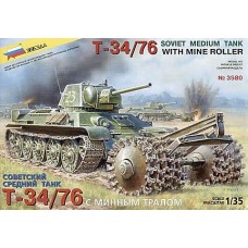 Модель сборная "Танк "Т-34/76"с минным тралом"